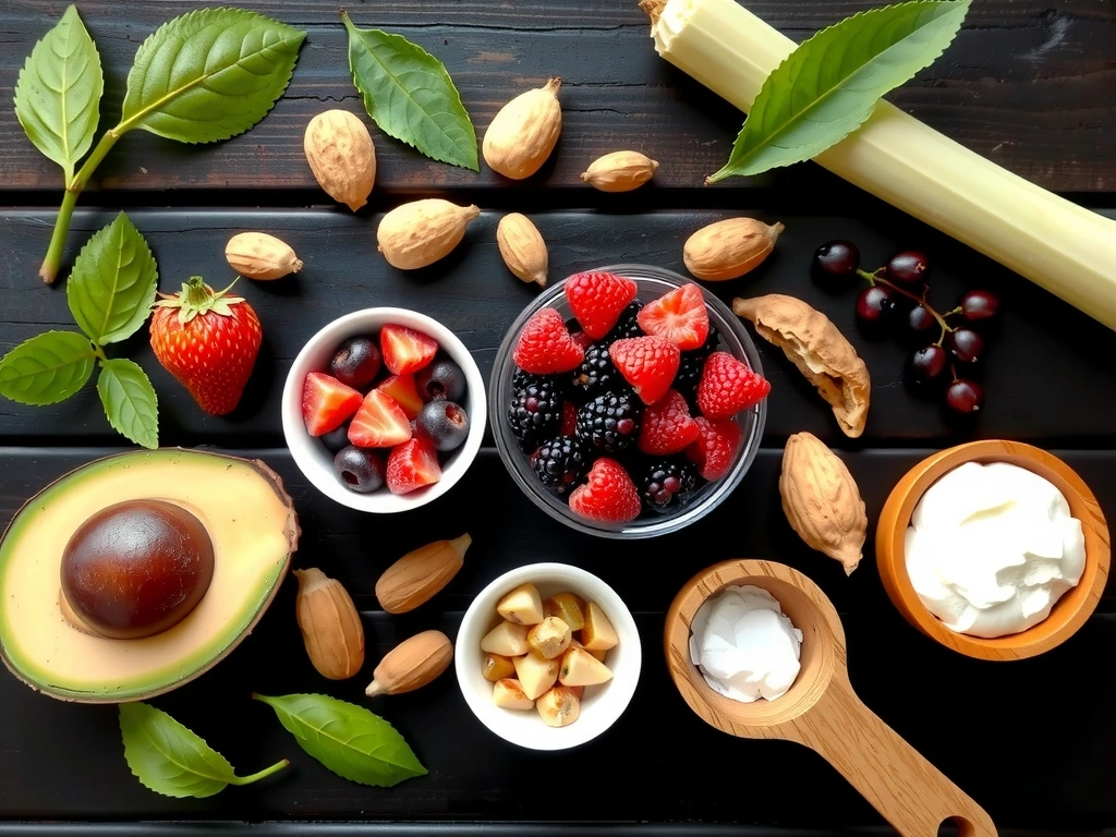 Auswahl gesunder Superfood-Zutaten